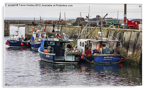 Seahouses Harbour Acrylic by Trevor Kersley RIP