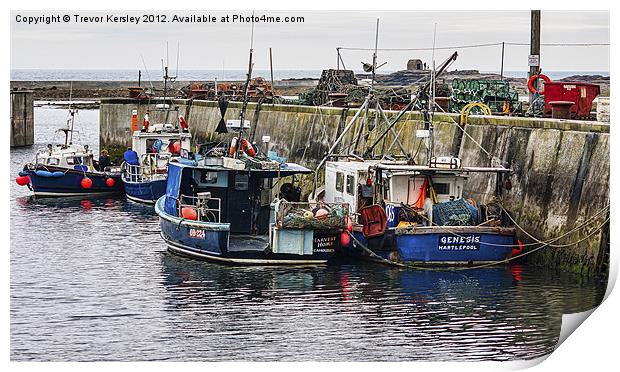 Seahouses Harbour Print by Trevor Kersley RIP