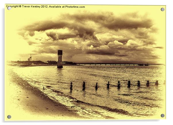 Spurn Point River Humber Acrylic by Trevor Kersley RIP