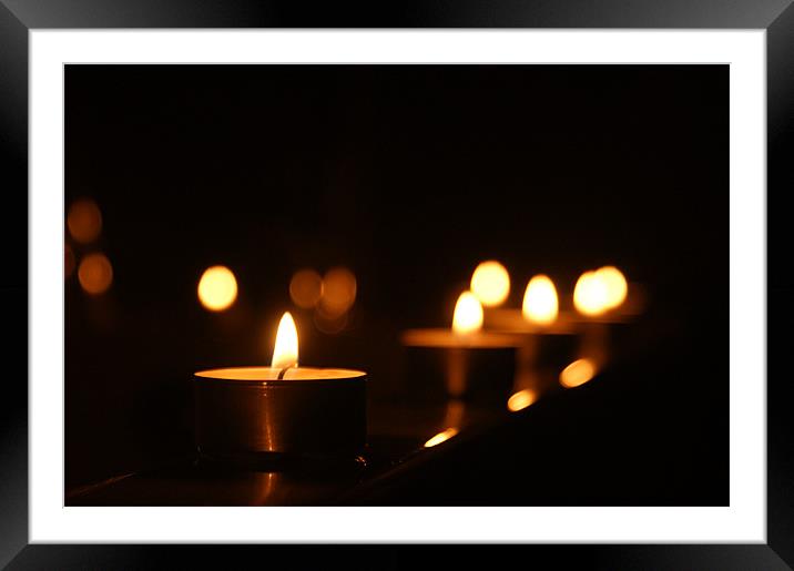 Distant Candle Light Framed Mounted Print by Lewis Nye