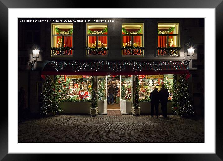 Christmas Shop Framed Mounted Print by Glynne Pritchard