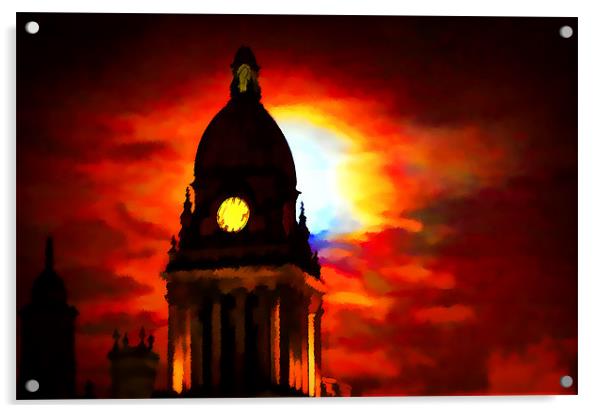 Leeds Town Hall Acrylic by Maria Tzamtzi Photography