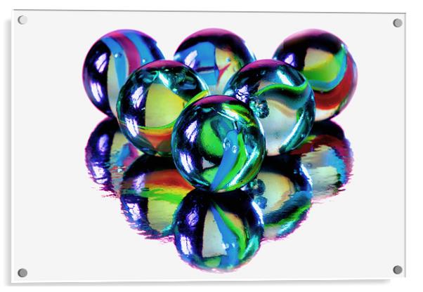 Colourful Glass Marbles Acrylic by Anthony Michael 
