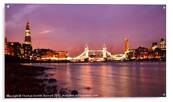 Tidal Tower Lights Acrylic by Thomas Dentith Barnard