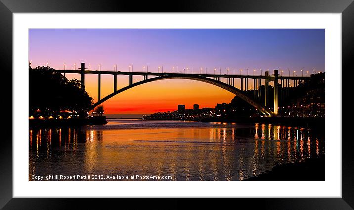Sunset and Arabida Bridge Framed Mounted Print by Robert Pettitt