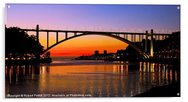 Sunset and Arabida Bridge Acrylic by Robert Pettitt