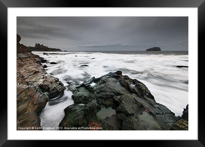 Bass Rock and Tantallon Castle Framed Mounted Print by Keith Thorburn EFIAP/b