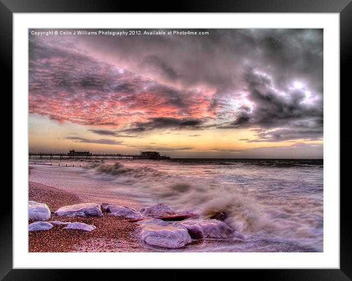 Worthing Beach Sunrise 1 Framed Mounted Print by Colin Williams Photography