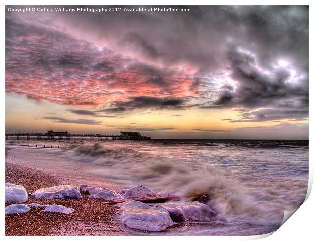 Worthing Beach Sunrise 1 Print by Colin Williams Photography