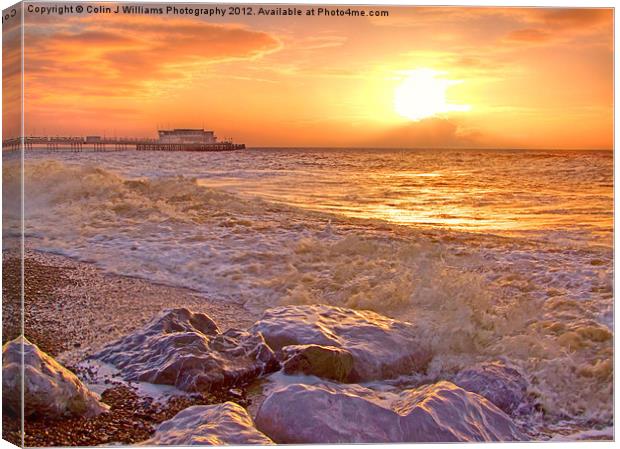 Worthing Beach Sunrise 2 Canvas Print by Colin Williams Photography