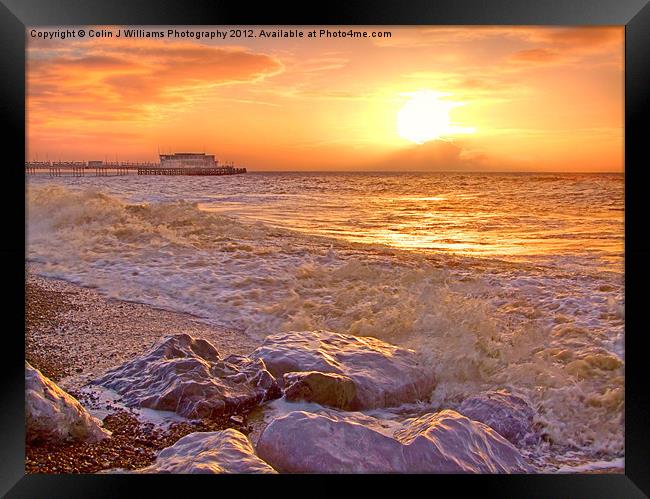 Worthing Beach Sunrise 2 Framed Print by Colin Williams Photography