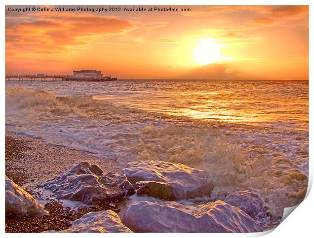 Worthing Beach Sunrise 2 Print by Colin Williams Photography