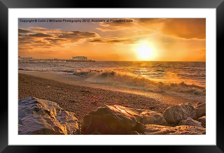 Worthing Beach Sunrise 3 Framed Mounted Print by Colin Williams Photography