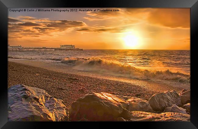 Worthing Beach Sunrise 3 Framed Print by Colin Williams Photography