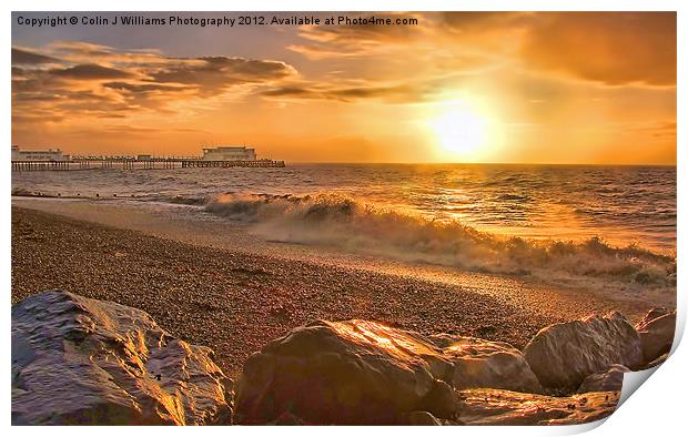 Worthing Beach Sunrise 3 Print by Colin Williams Photography