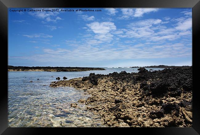 Volcanic beach Framed Print by Catherine Fowler