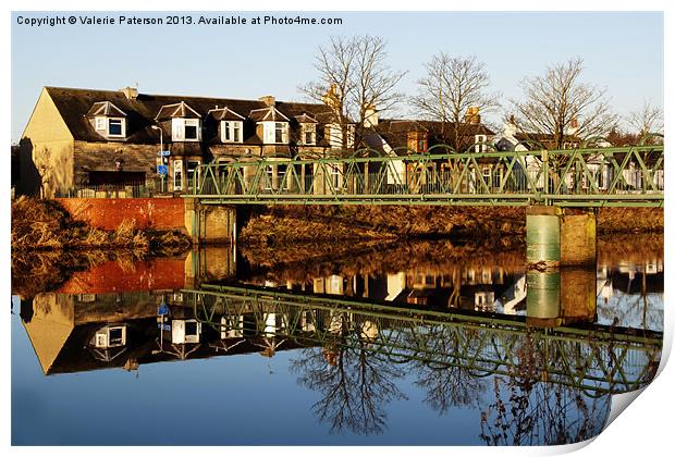Green Bridge At Waterside Print by Valerie Paterson
