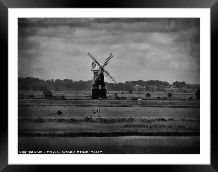 Berney Arms Windmill Framed Mounted Print by Kim Slater