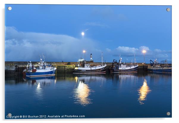 Fraserburgh Harbour Evening Scene Photo Acrylic by Bill Buchan