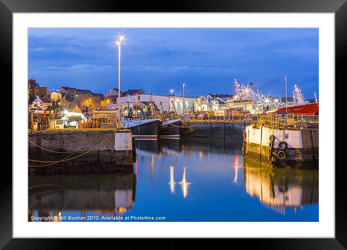 Fraserburgh Harbour Evening Scene Photo Framed Mounted Print by Bill Buchan