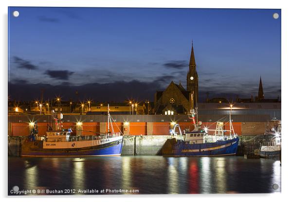 Fraserburgh Harbour Evening Scene Photo Acrylic by Bill Buchan