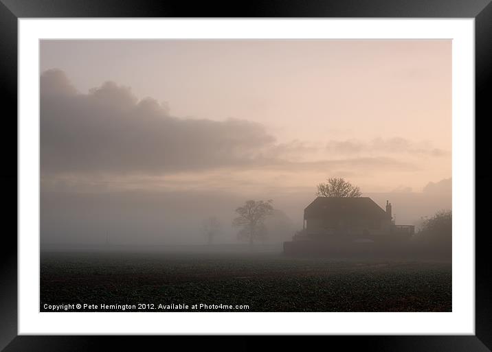 Mist in the Exe valley Framed Mounted Print by Pete Hemington