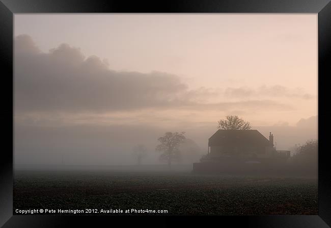 Mist in the Exe valley Framed Print by Pete Hemington