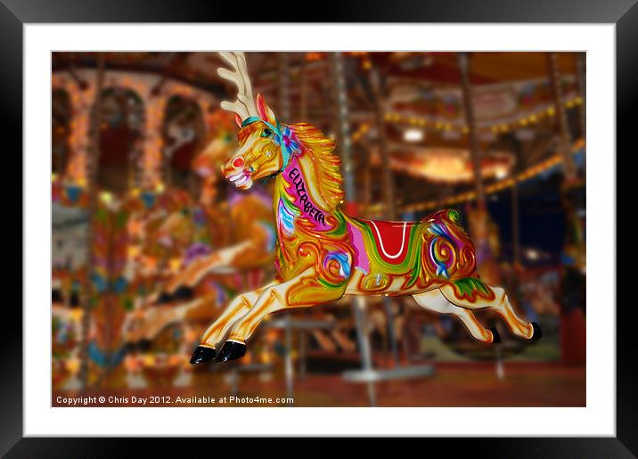 Carousel Horse Elizabeth Framed Mounted Print by Chris Day