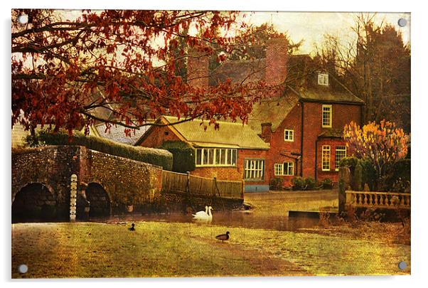 Eynsford Village, Kent Acrylic by Dawn Cox