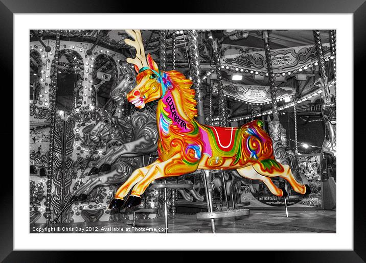 Carousel Horse Elizabeth Framed Mounted Print by Chris Day