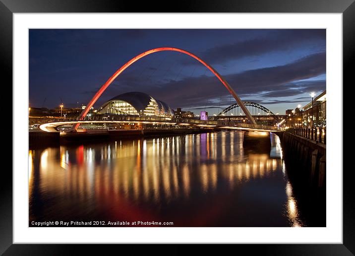 Millennium Bridge Across the Tyne Framed Mounted Print by Ray Pritchard