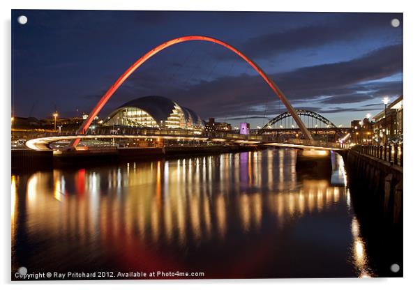 Millennium Bridge Across the Tyne Acrylic by Ray Pritchard