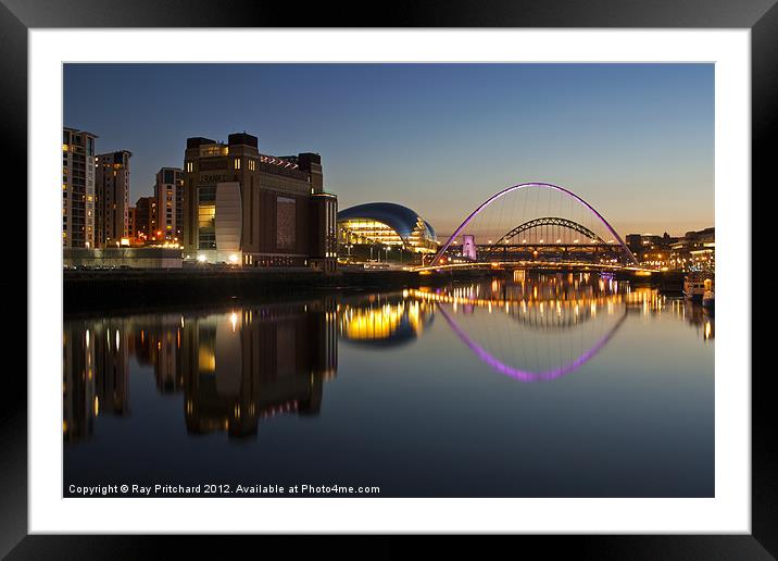Newcastle Cityscape Framed Mounted Print by Ray Pritchard