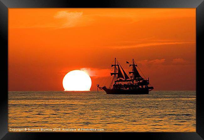 Sunset On the Med Framed Print by Graeme B