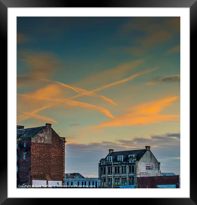 A Glasgow Sunset Framed Mounted Print by Tylie Duff Photo Art