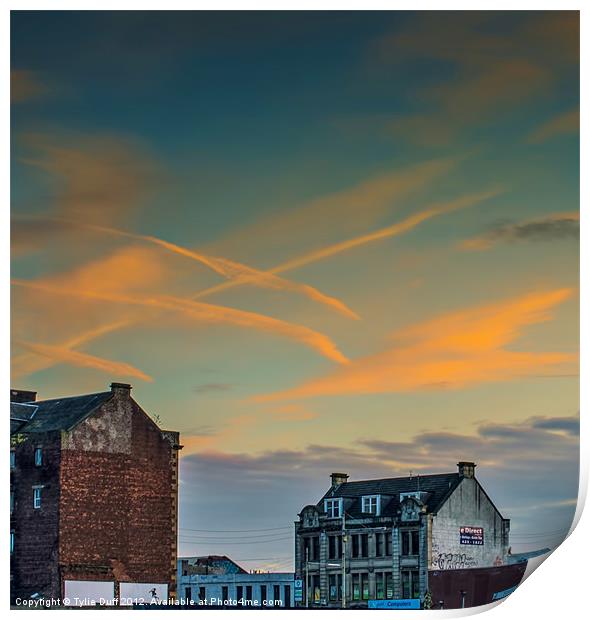 A Glasgow Sunset Print by Tylie Duff Photo Art