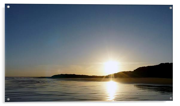Sunset At Balmedie Beach, Aberdeenshire Acrylic by Pat Carroll