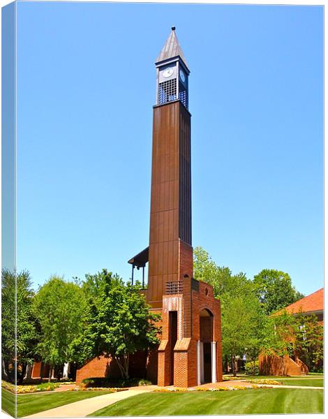 Clock Tower College Campus Spring Canvas Print by Tyrone Boozer