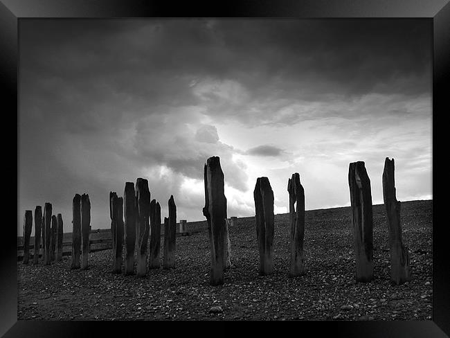 Sea Defences at Pett Levels Framed Print by Brian Sharland
