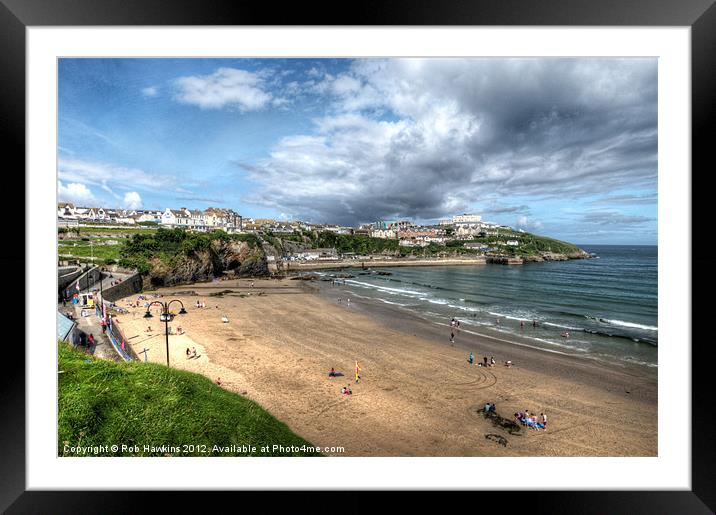 Towan Beach Newquay Framed Mounted Print by Rob Hawkins