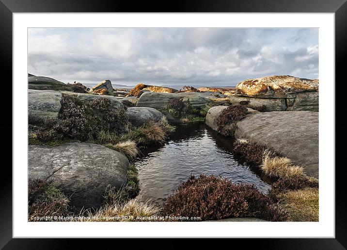 Stanage Edge Rock Pools Framed Mounted Print by mhfore Photography