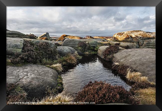 Stanage Edge Rock Pools Framed Print by mhfore Photography