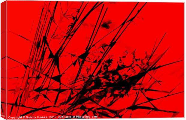 Strike Out Red and Black Abstract Canvas Print by Natalie Kinnear