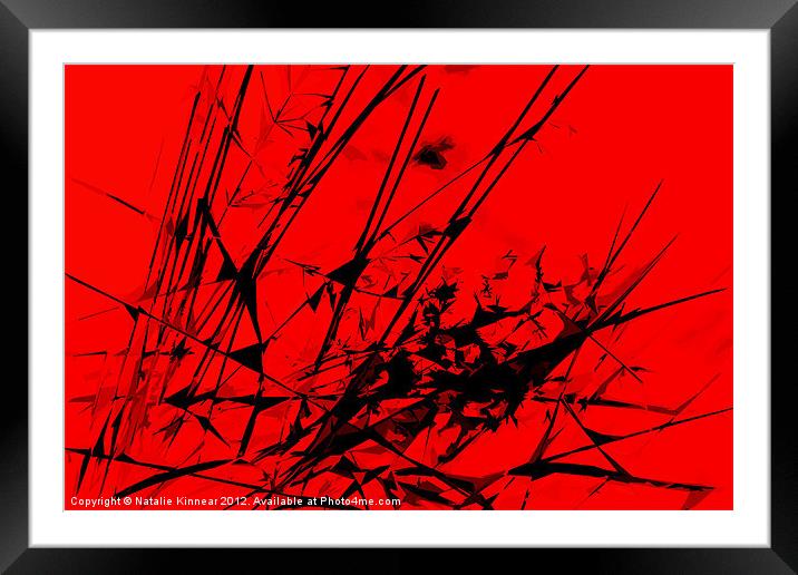 Strike Out Red and Black Abstract Framed Mounted Print by Natalie Kinnear
