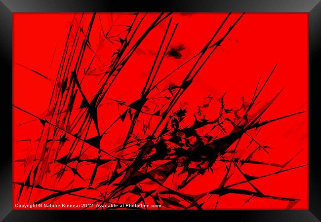 Strike Out Red and Black Abstract Framed Print by Natalie Kinnear