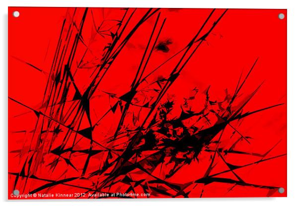 Strike Out Red and Black Abstract Acrylic by Natalie Kinnear