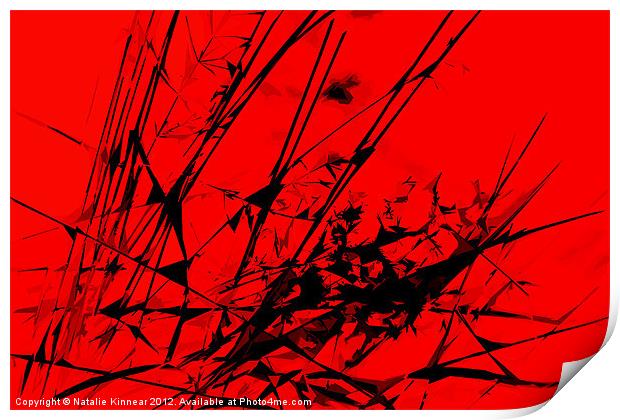 Strike Out Red and Black Abstract Print by Natalie Kinnear
