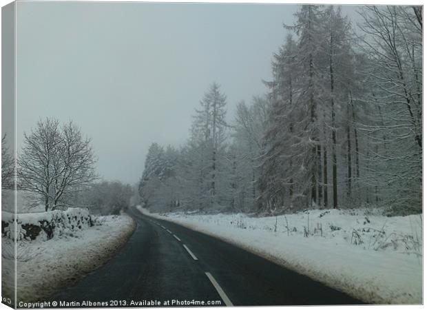 Driving Home For Christmas Canvas Print by Martin Albones