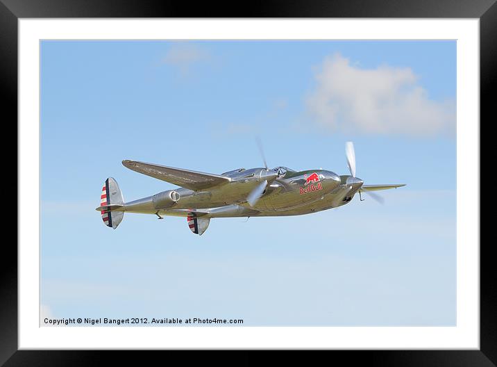 Lockheed P38 Lightning Framed Mounted Print by Nigel Bangert