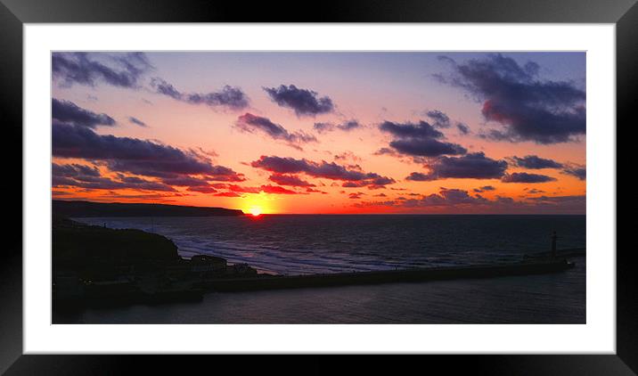 Whitby Sunset Framed Mounted Print by Joe Tinkler